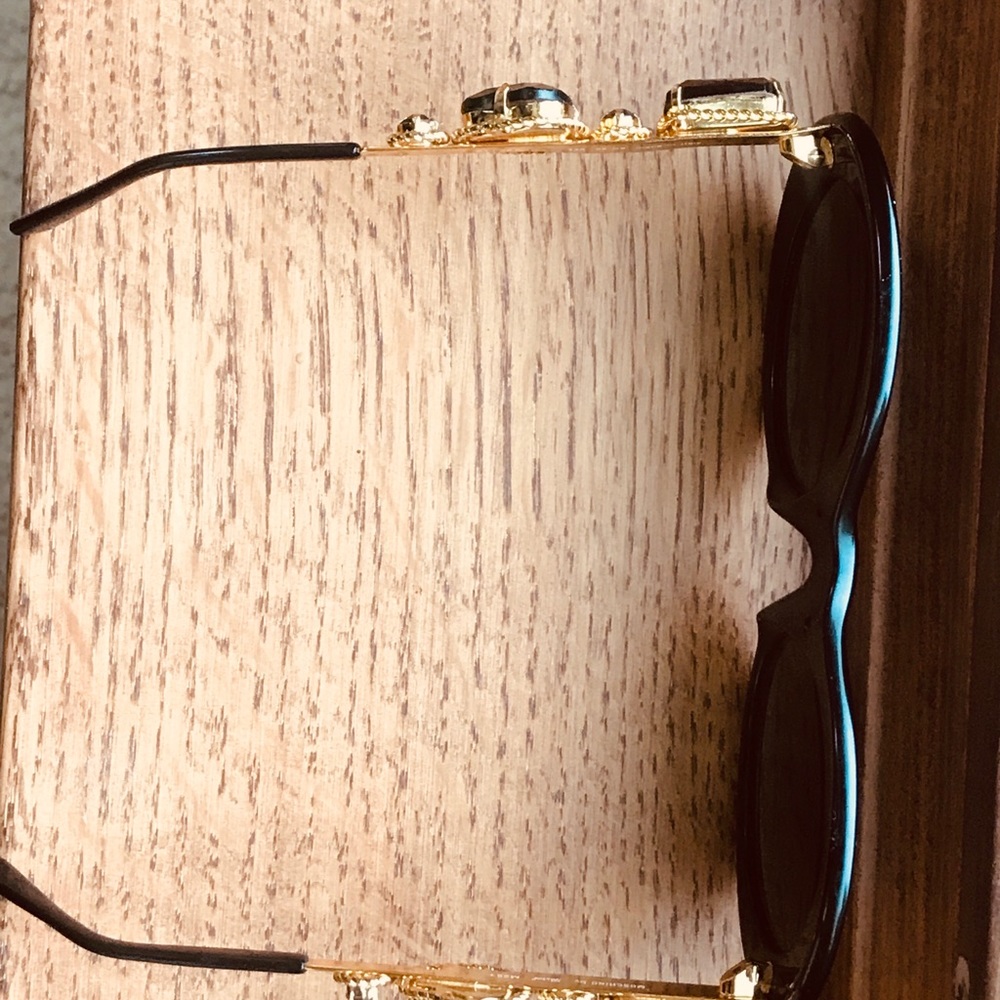 MOSCHINO PERSOL M253 BLACK JEWELED SUNGLASSES w/ Case - Picture 5 of 10
